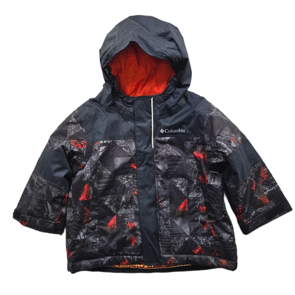 Columbia Omni-Tech Winter Jacket Kids 12-18 Months Black Red‎ Omni-Heat